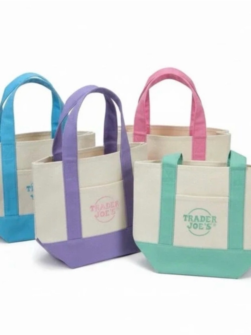 Trader Joe's Canvas Tote with Pink Accents